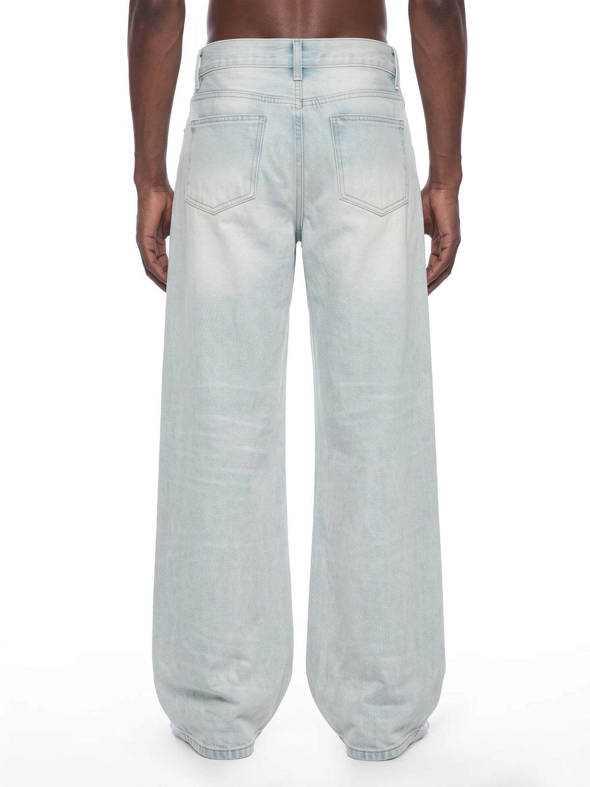 Men's Vintage Wash Wide Leg Denim Jeans - MB0047-C001-V2