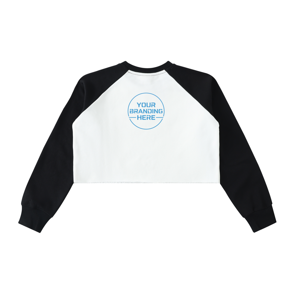 Raw-Hem Color-Block Raglan Crop Sweatshirt - WW0001-C001-V3