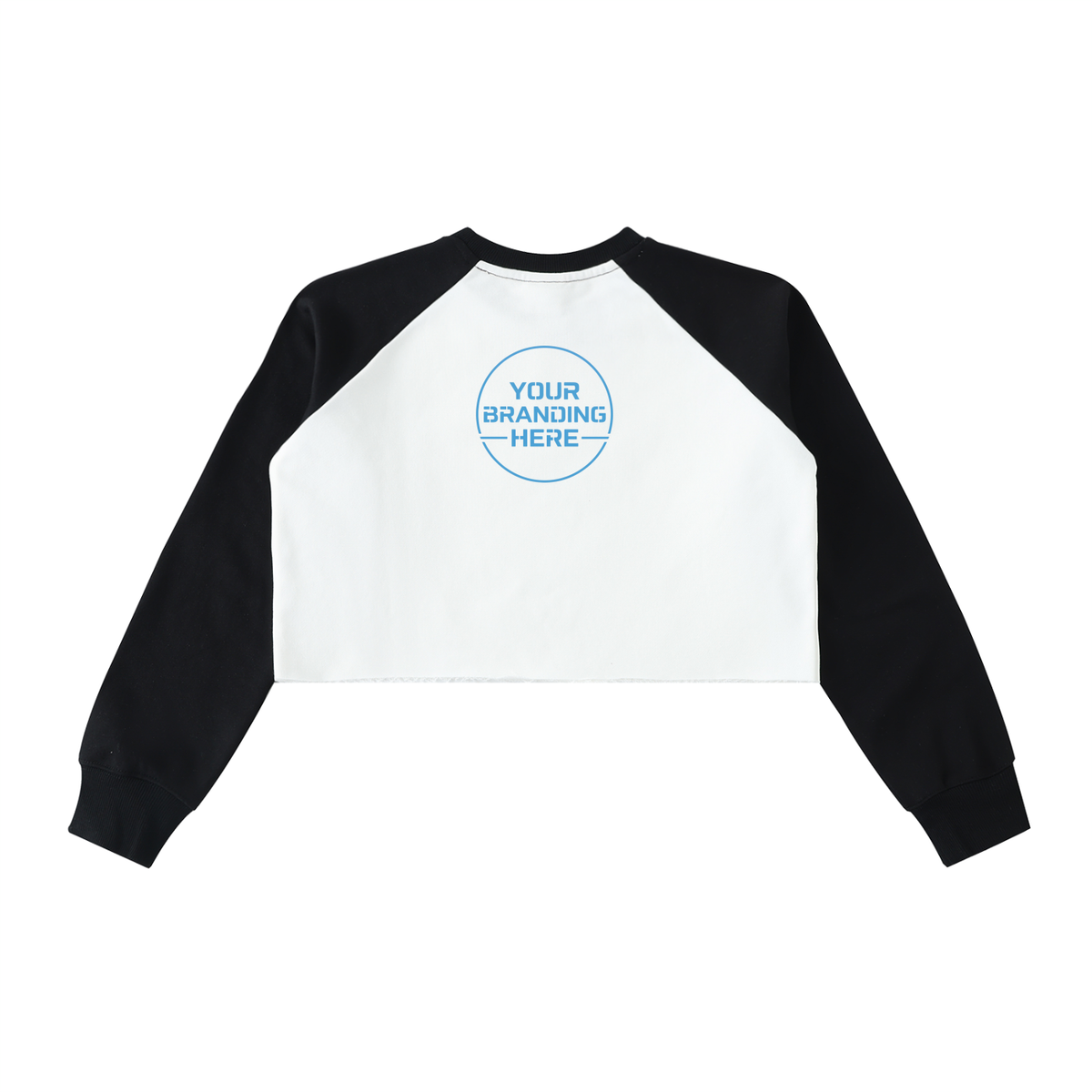 Raw-Hem Color-Block Raglan Crop Sweatshirt - WW0001-C001-V3