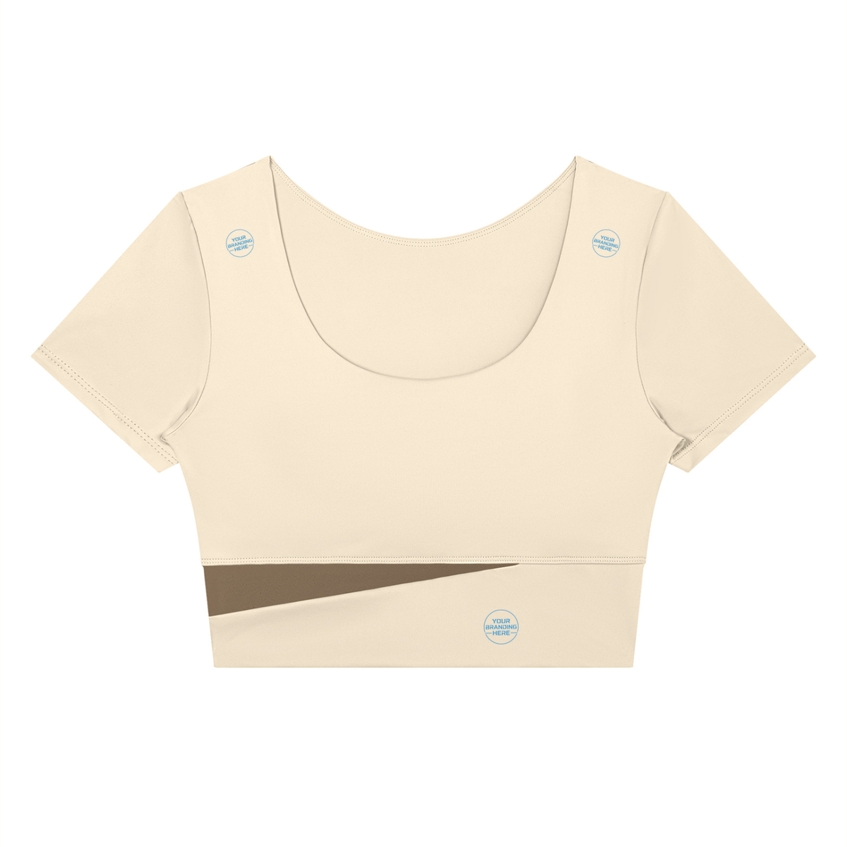 Women's Panelled Crop Yoga T-Shirt - WT0259-P001-V2