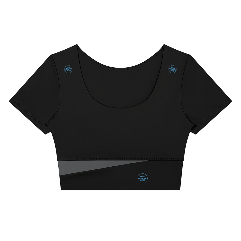 Women's Panelled Crop Yoga T-Shirt - WT0259-P001-V2