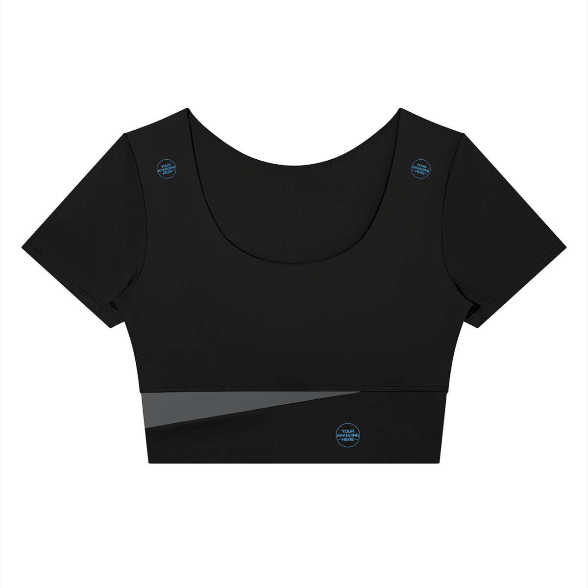 Women's Panelled Crop Yoga T-Shirt - WT0259-P001-V2