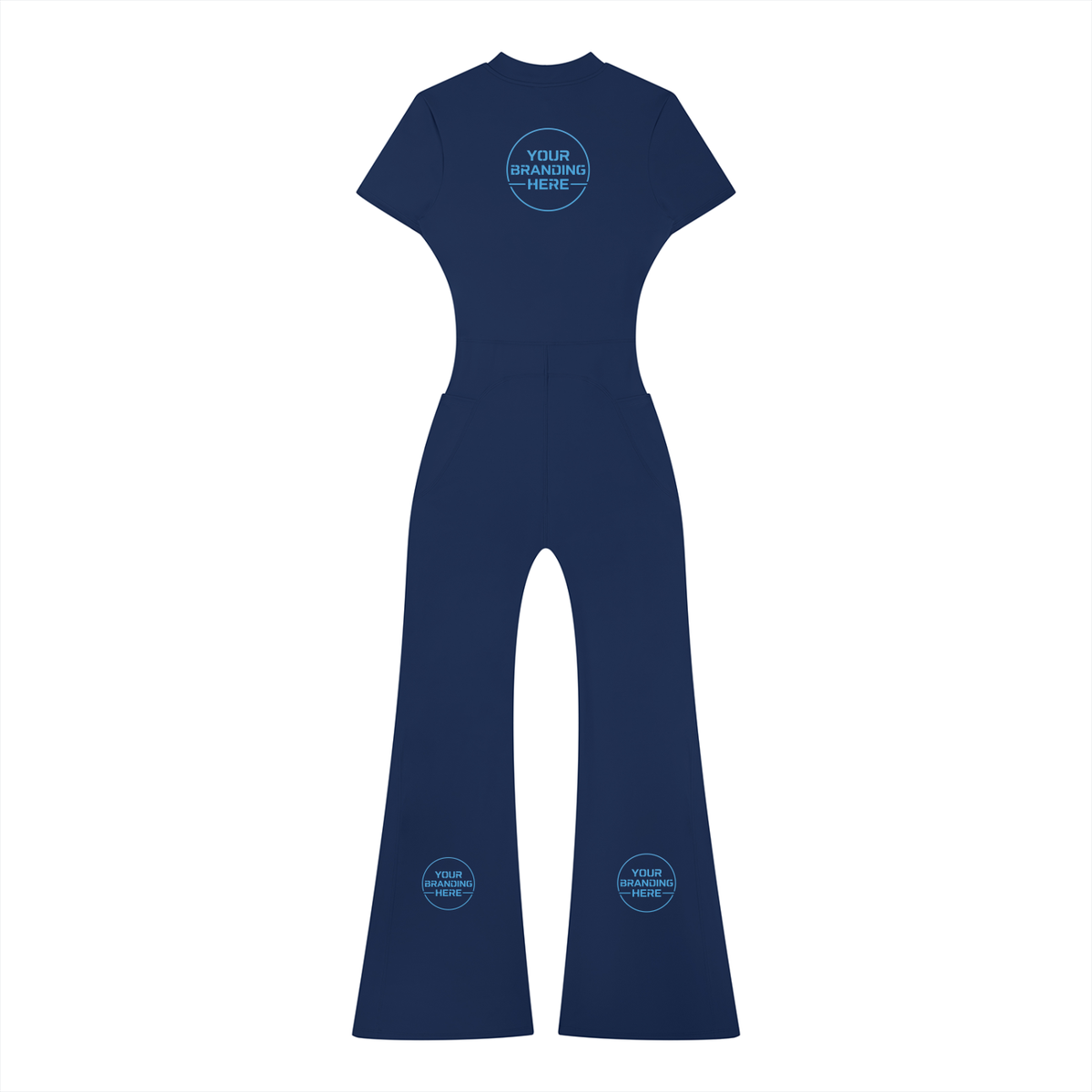 Women’s Tight Flared Leg Quarter-Zip Jumpsuit - WO0009-O001-V2
