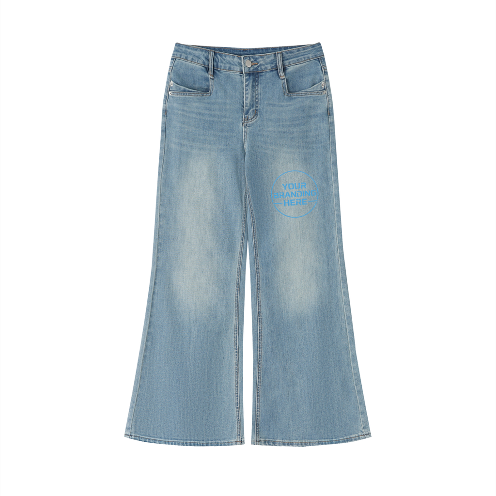 Women's Vintage Wash Flared Leg Jeans- WB0021-C001-V2