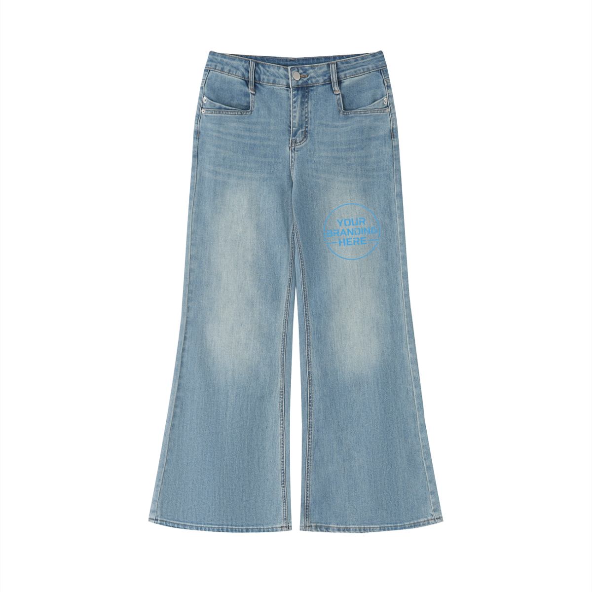 Women's Vintage Wash Flared Leg Jeans- WB0021-C001-V2