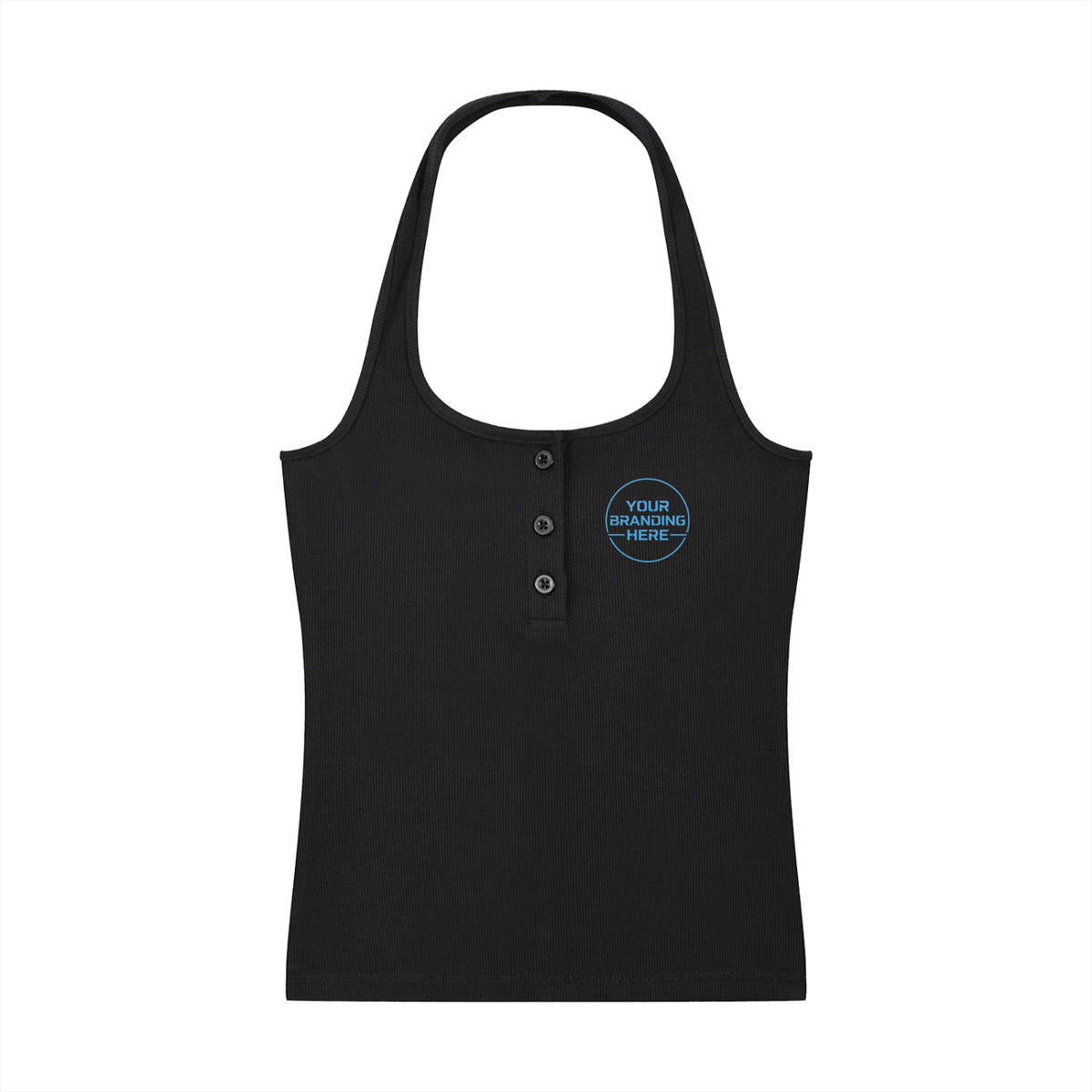 Women's Ribbed Henley Tank Top - WT0076-C001-V2