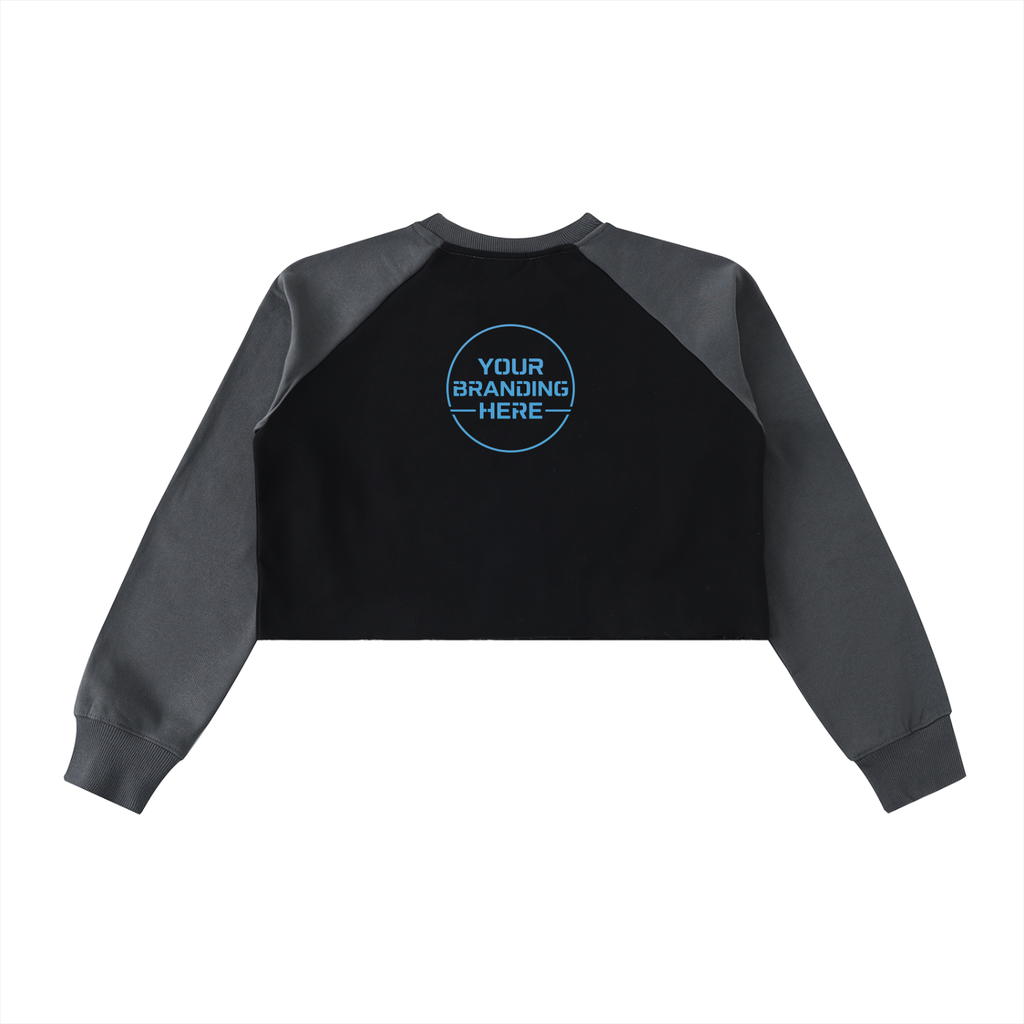Raw-Hem Color-Block Raglan Crop Sweatshirt - WW0001-C001-V3