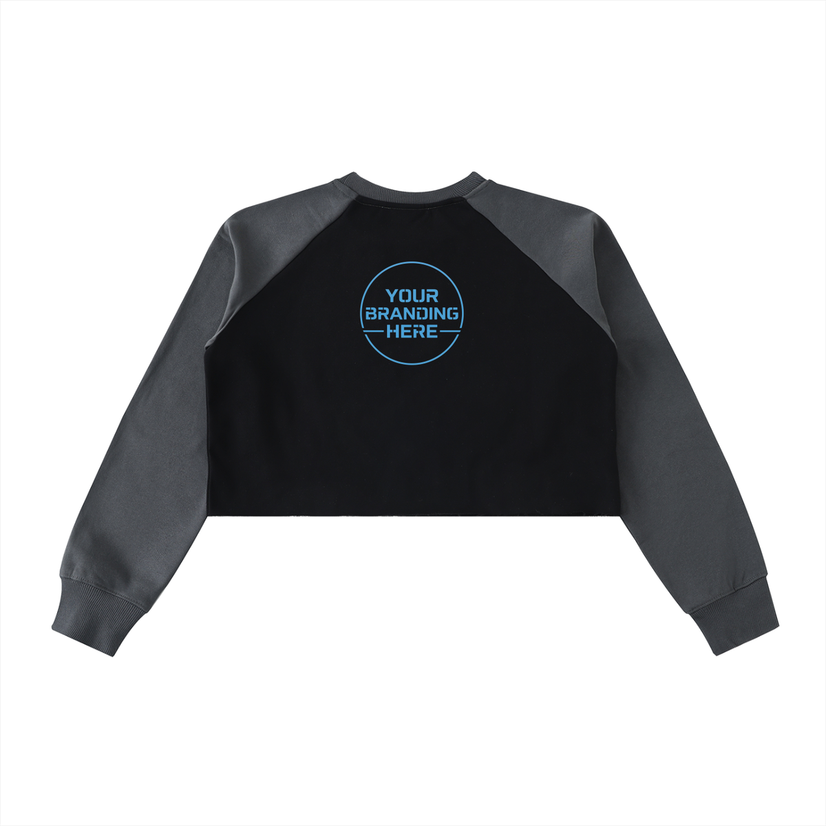 Raw-Hem Color-Block Raglan Crop Sweatshirt - WW0001-C001-V3