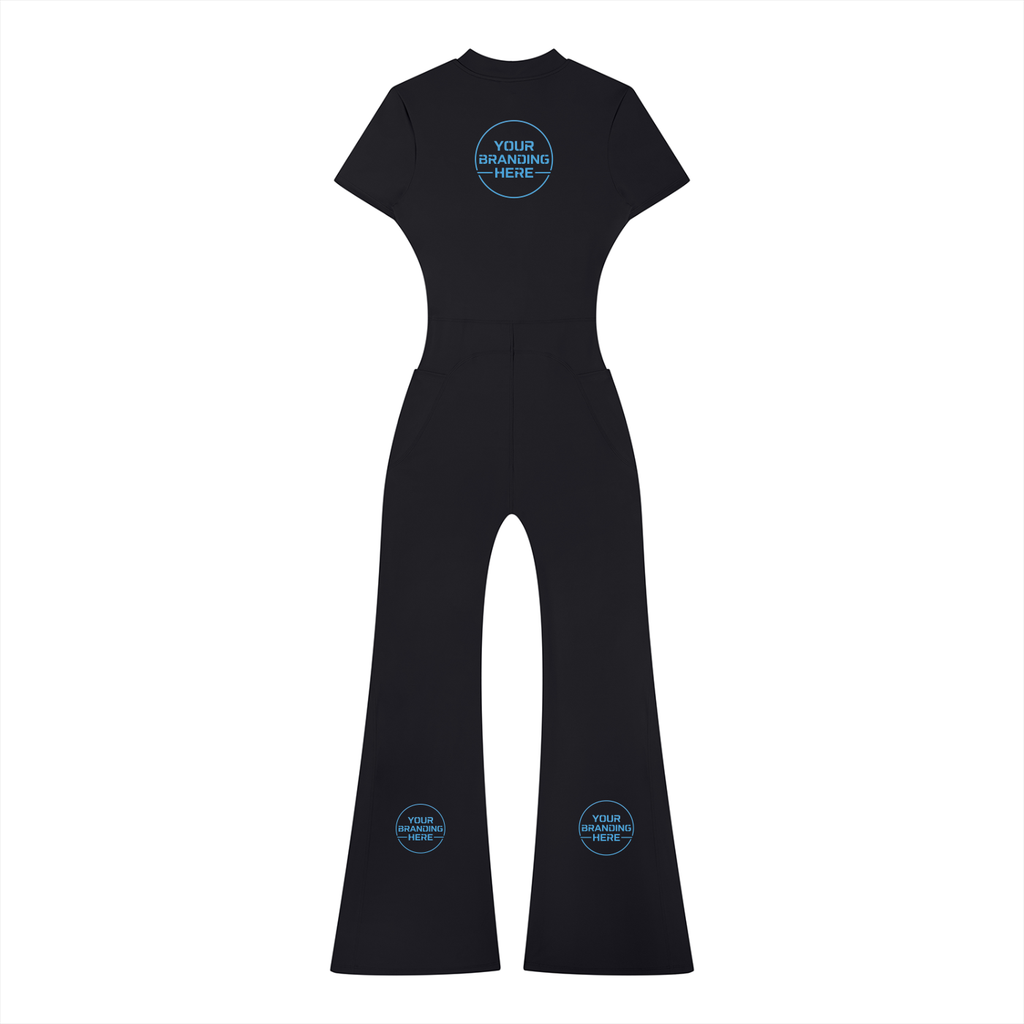 Women’s Tight Flared Leg Quarter-Zip Jumpsuit - WO0009-O001-V2