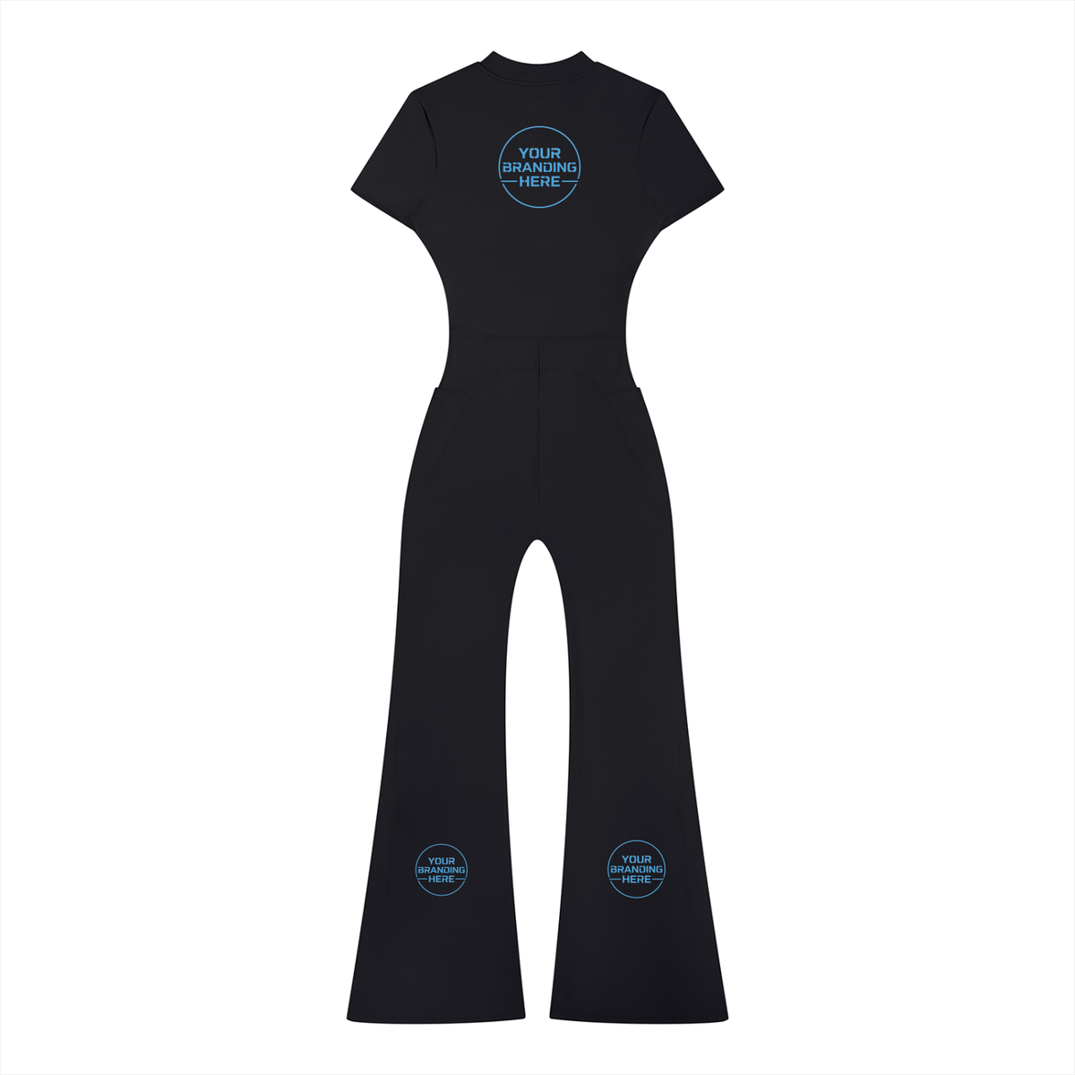 Women’s Tight Flared Leg Quarter-Zip Jumpsuit - WO0009-O001-V2
