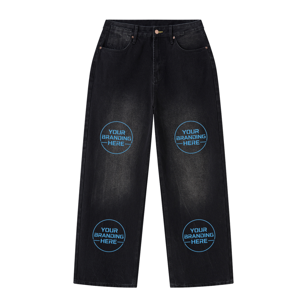 Men's Vintage Wash Wide Leg Jeans - MB0032-C001-V2
