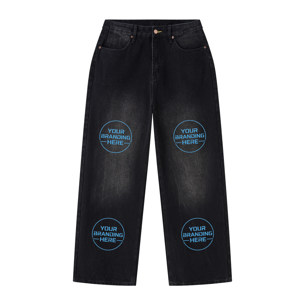 Men's Vintage Wash Wide Leg Jeans - MB0032-C001-V2