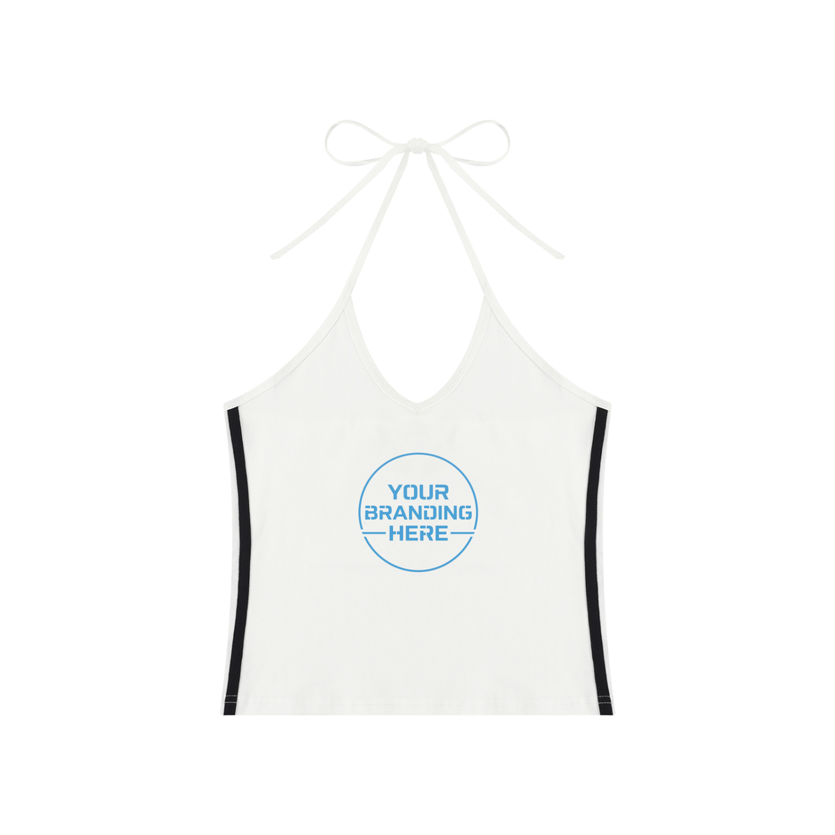 Women's Color Block Halter Crop Tank Top - WT0083-C001-V2