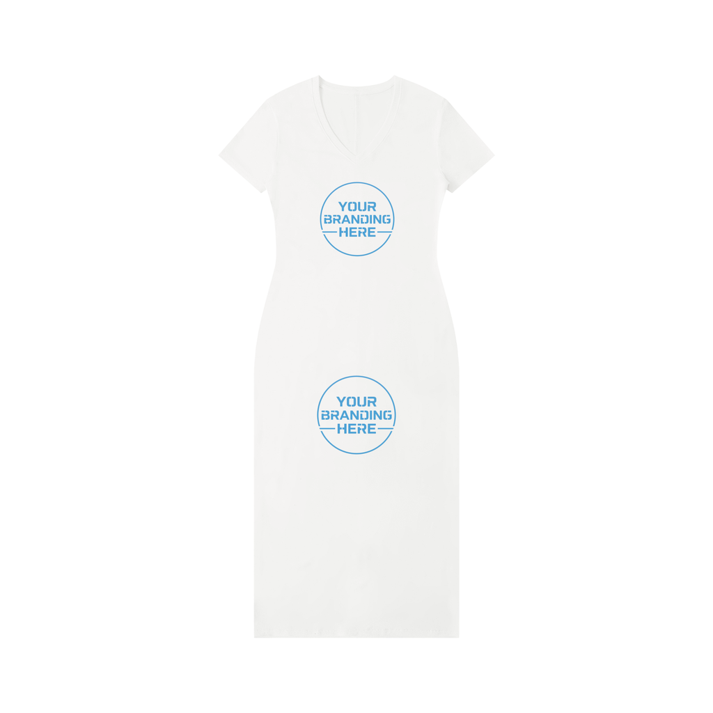 Women's V-Neck Short Sleeve Maxi Dress - WO0001-O001-V2