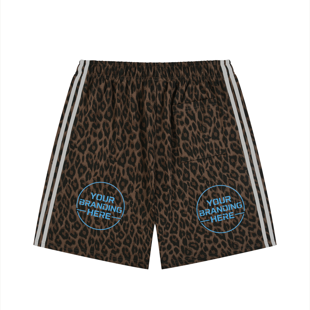 Unisex Heavyweight Leopard Drawstring Shorts - UB0037-C001-V2
