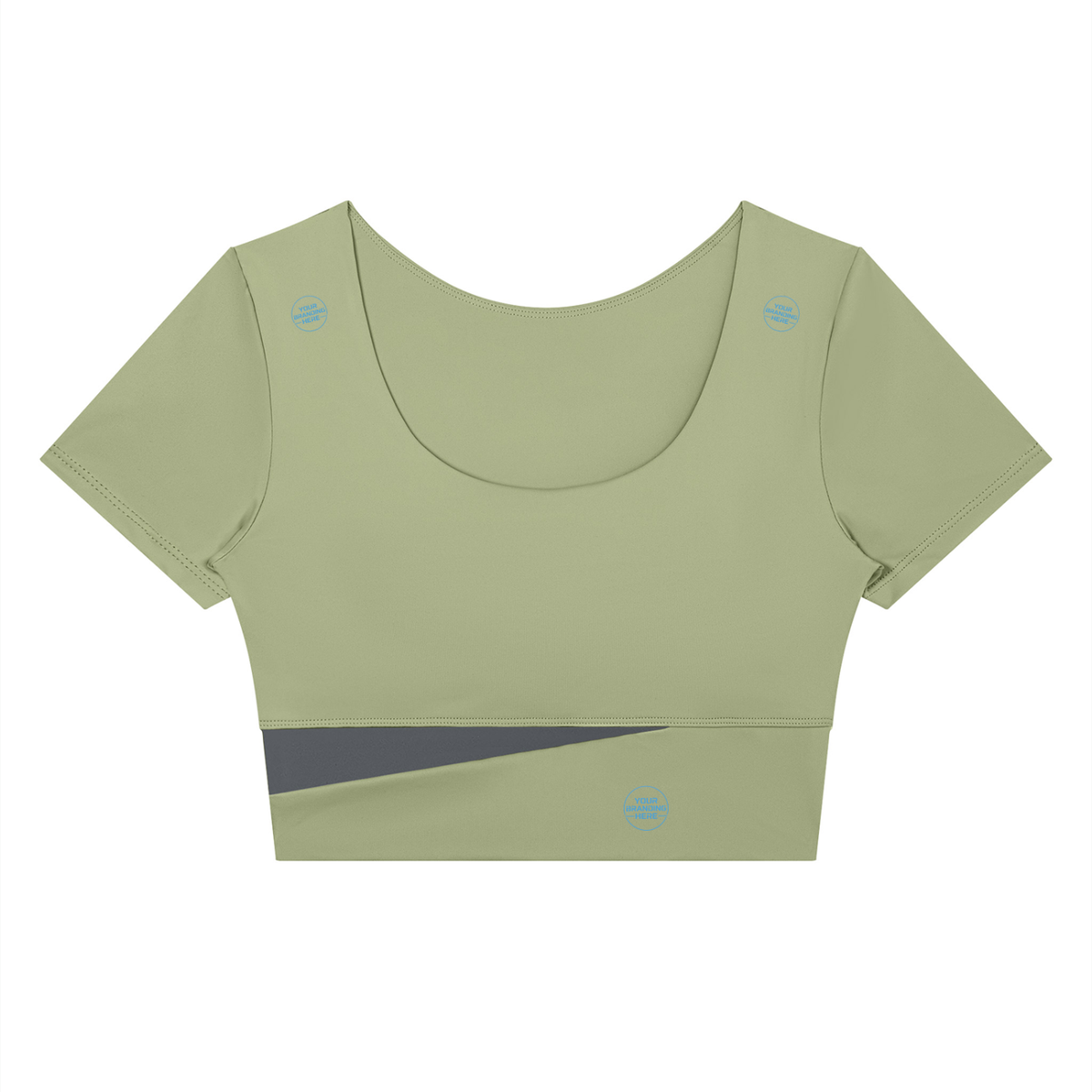 Women's Panelled Crop Yoga T-Shirt - WT0259-P001-V2