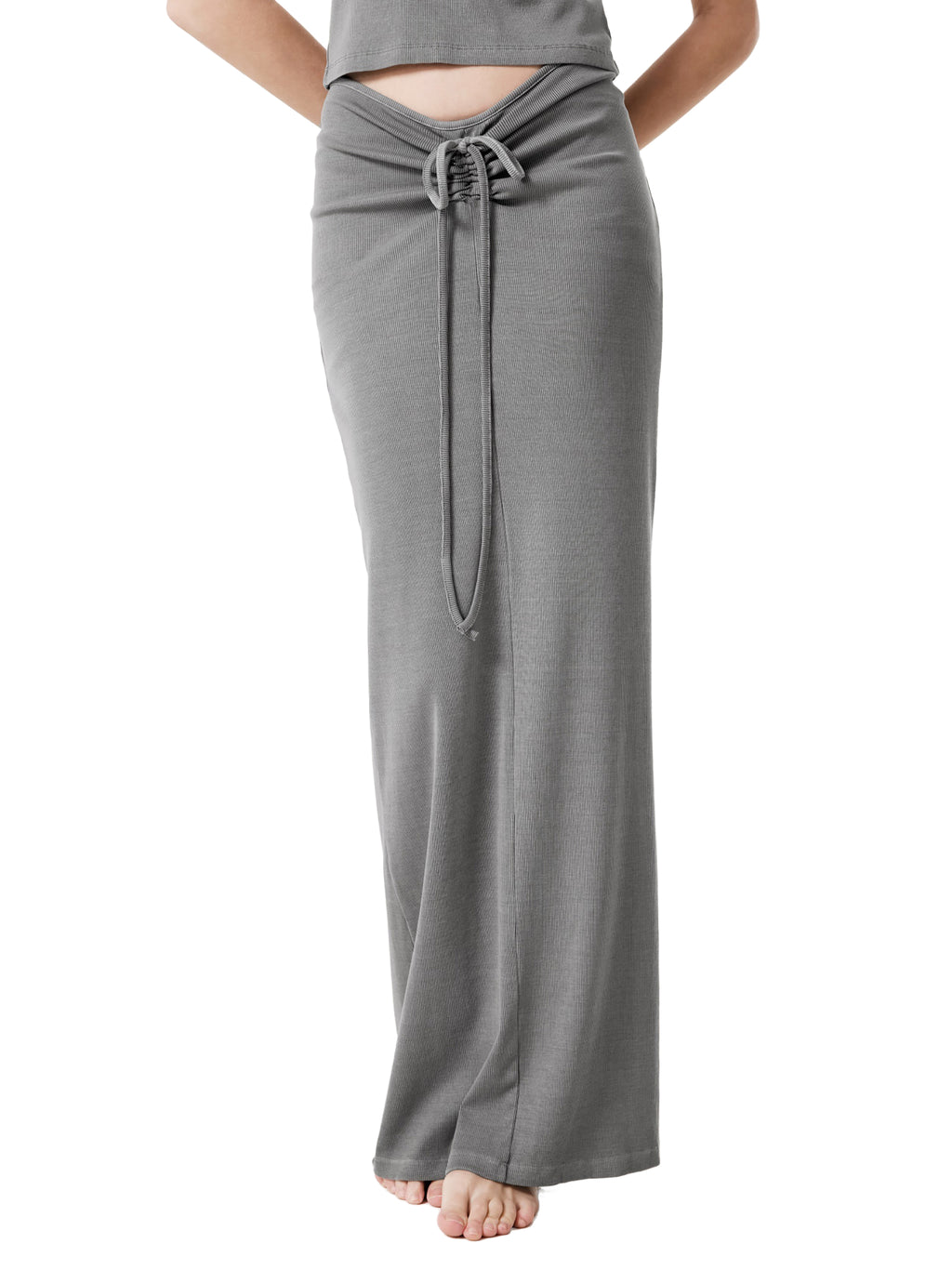 Dyed Washed Drawstring Maxi Skirt - WS0009-C001-V2