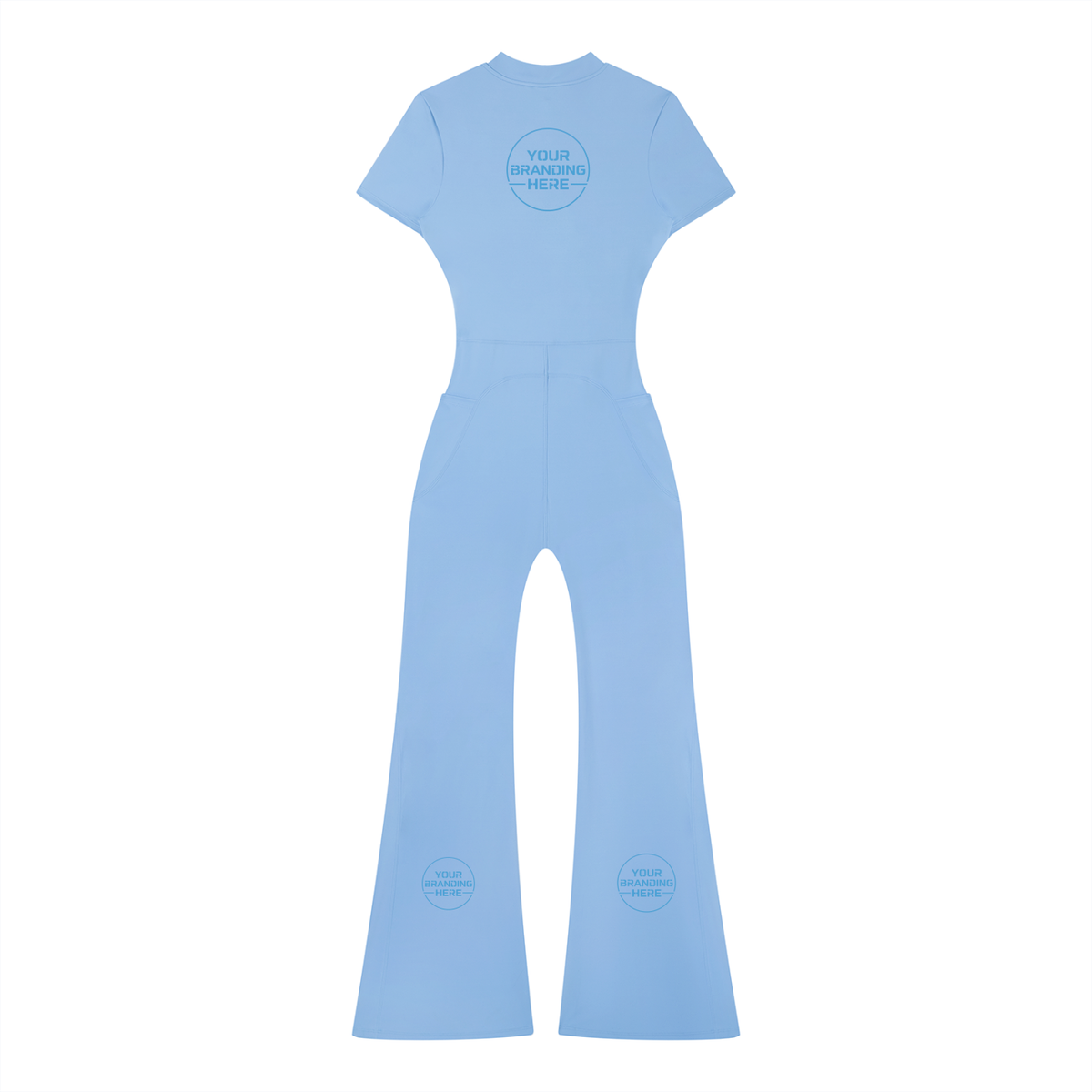 Women’s Tight Flared Leg Quarter-Zip Jumpsuit - WO0009-O001-V2