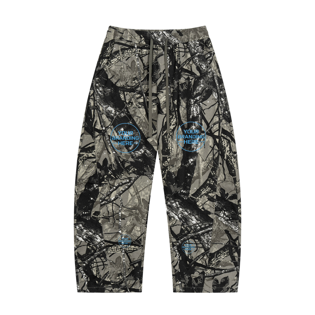 Unisex Tree Camo Barrel Leg Pants - UB0080-C001-V2