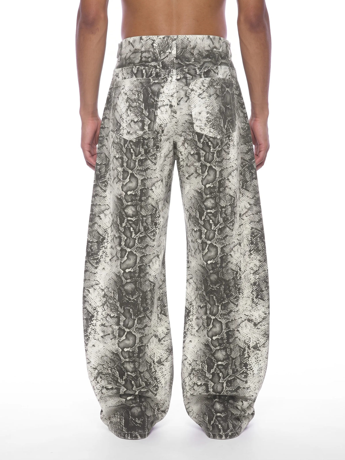 Men's Snake Print Barrel Leg Pants - MT0057-C001-V2