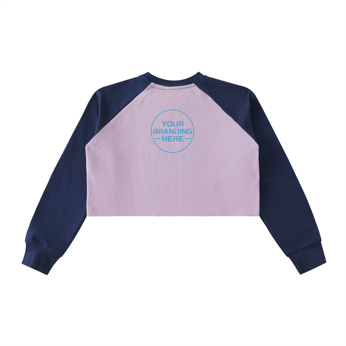 Raw-Hem Color-Block Raglan Crop Sweatshirt - WW0001-C001-V3