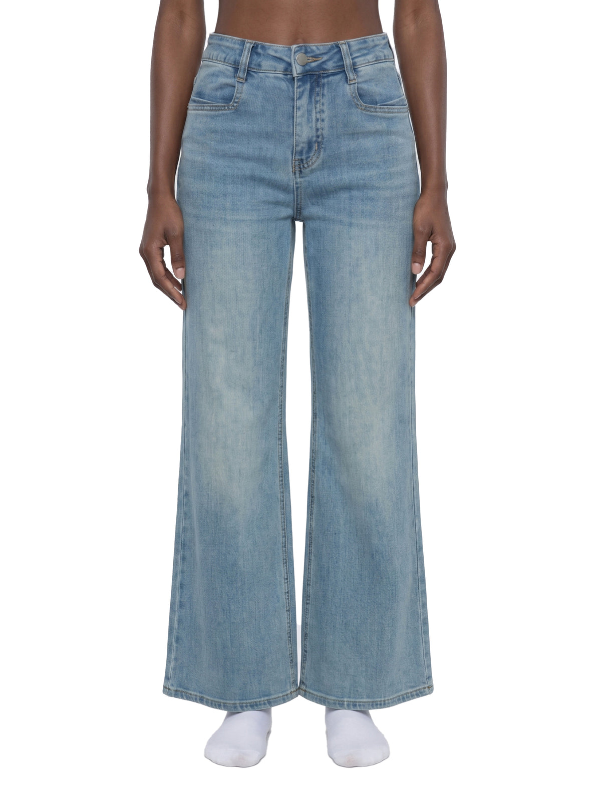 Women's Vintage Wash Flared Leg Jeans- WB0021-C001-V2