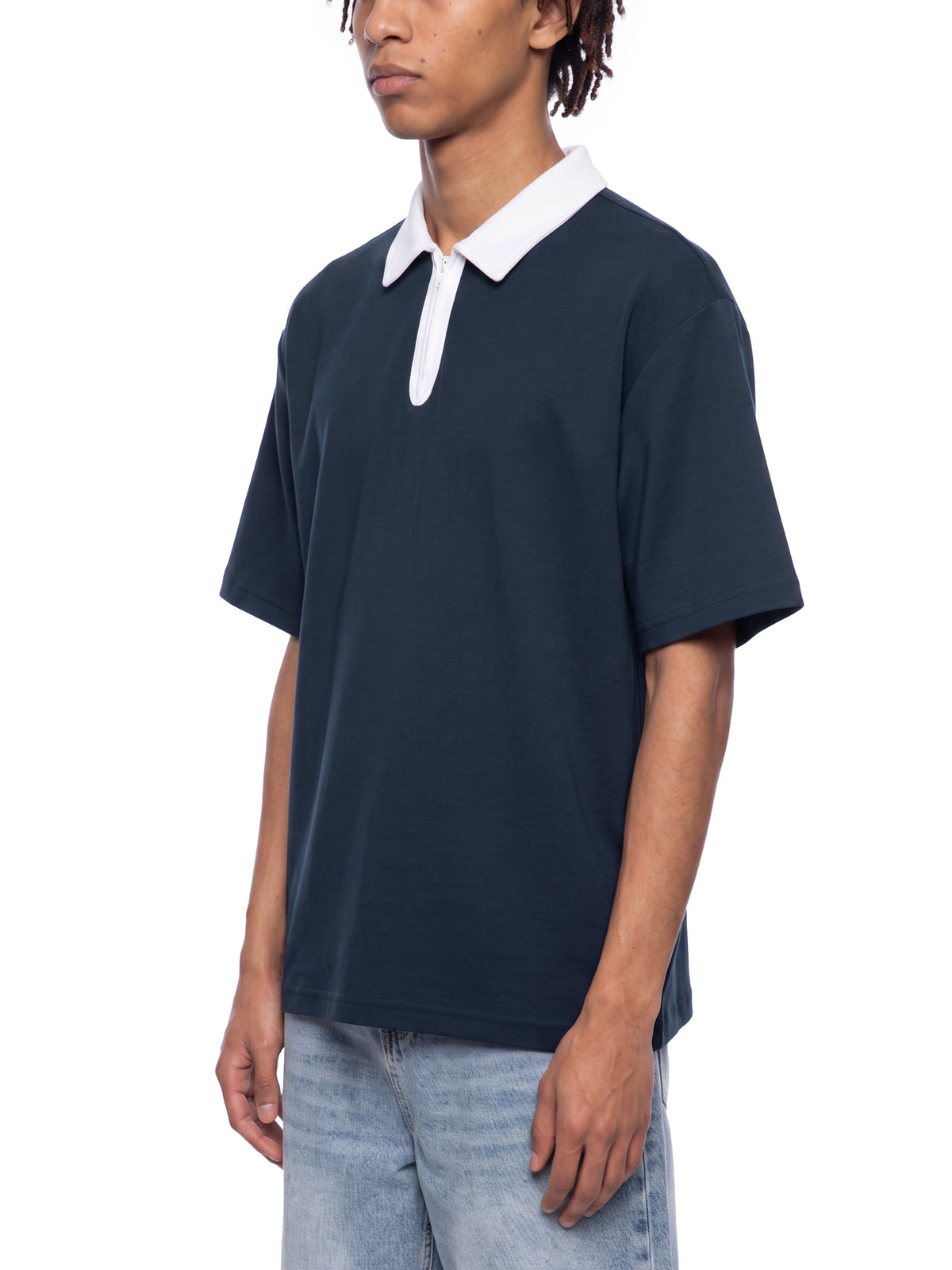 Unisex Color Block Quarter-Zip Polo Shirt - UT0253-C001-V2