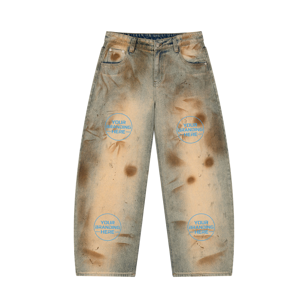 Men’s Vintage Wash Barrel Leg Jeans - MB0030-C001-V2