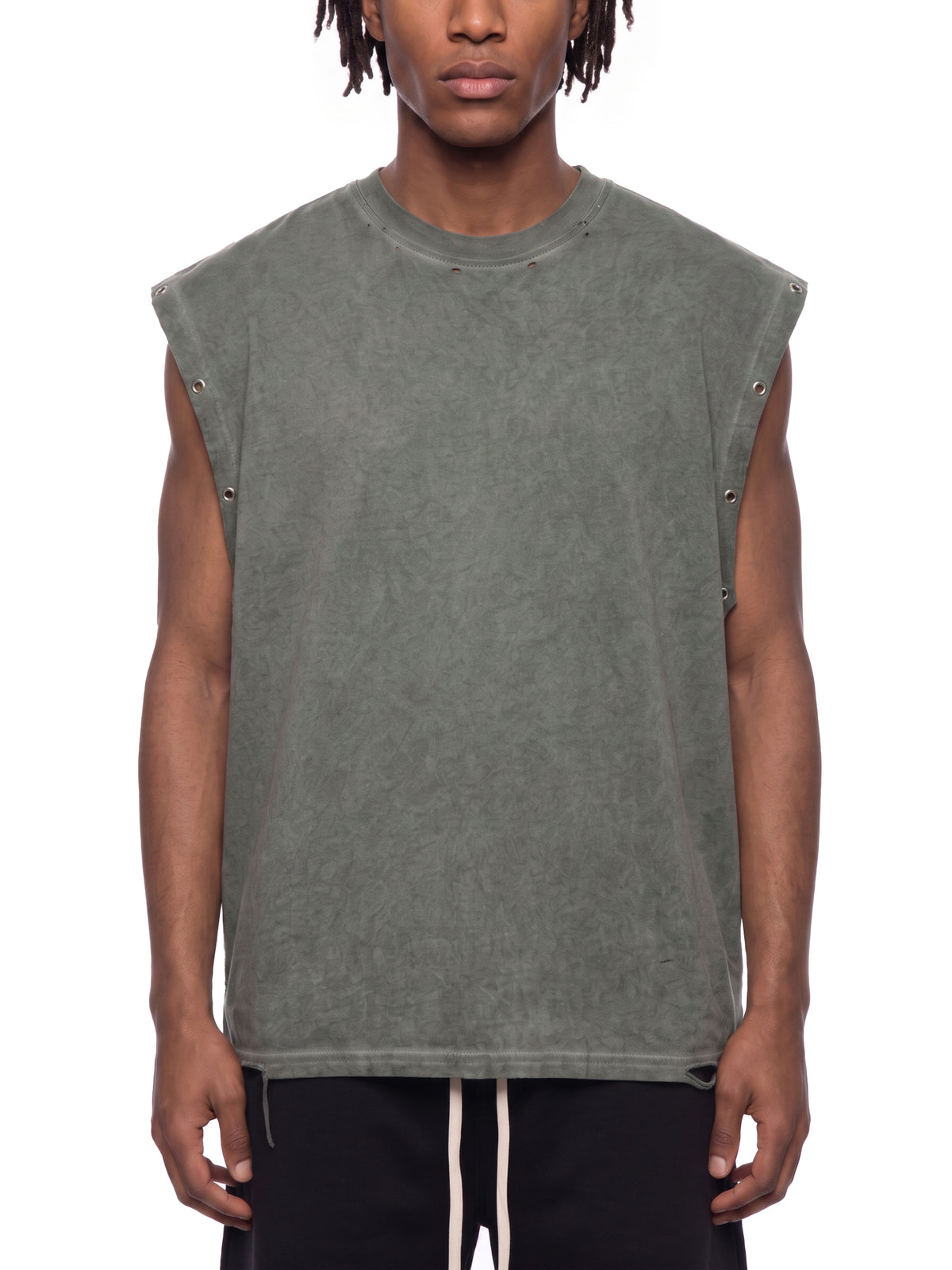 Distressed Grommet Eyelet Tank Top - RB0014-C001-V3