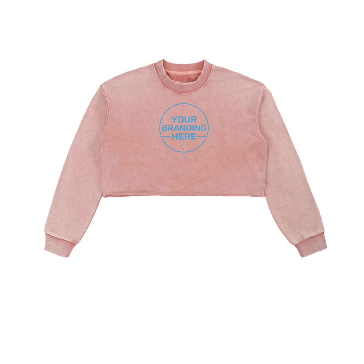 Snow Washed Raw Edge Cropped Sweatshirt - RW0004-C001-V2
