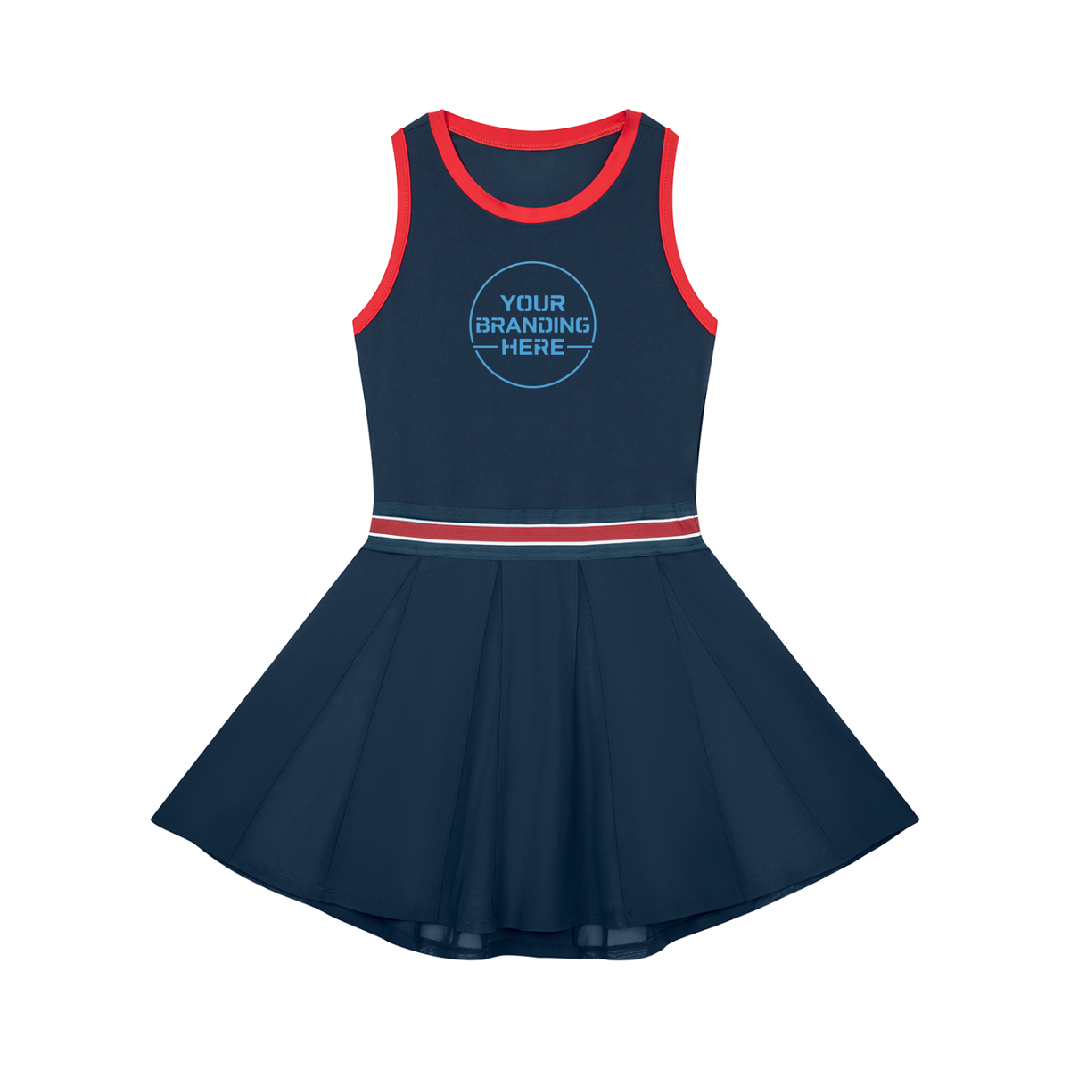 Women's Color Block A-Line Sleeveless Dress - WO0011-O001-V3