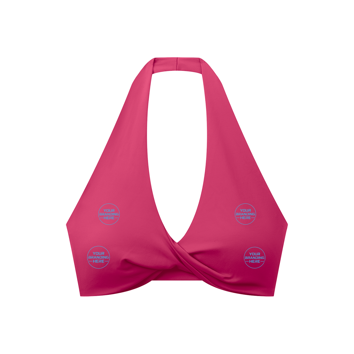 Women's Pleated Halter Sports Bra - WT0063-O001-V2