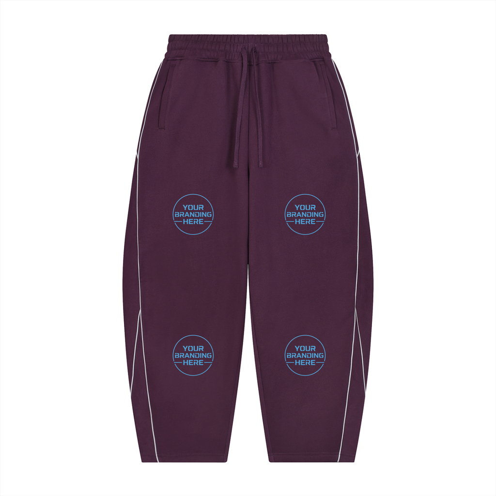 Unisex Piping Fleece Barrel Leg Sweatpants - UB0076-C001-V2