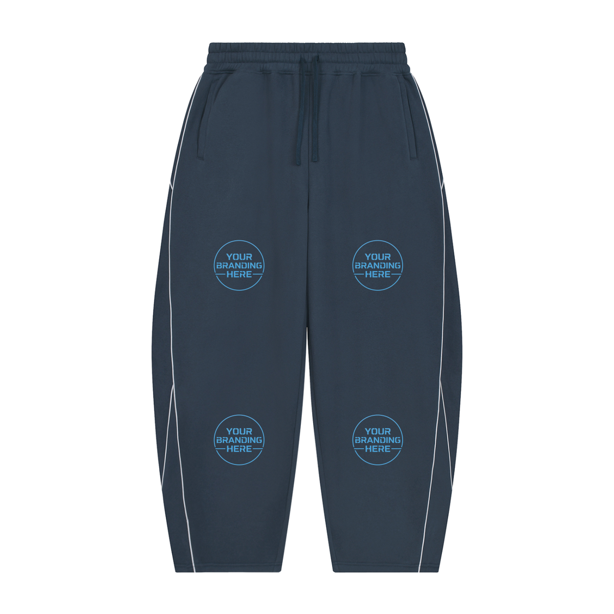Unisex Piping Fleece Barrel Leg Sweatpants - UB0076-C001-V2