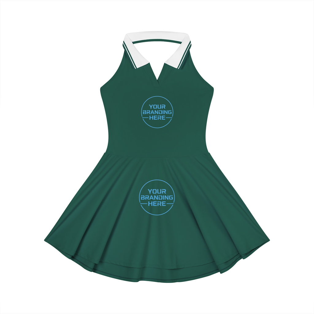 Women's Collared Halter A-Line Tennis Dress - WO0008-P001-V2