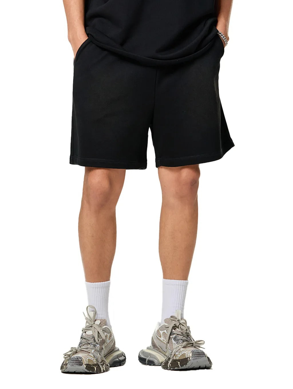 Sun Fade Raw Edge Cotton Shorts - RG0003-C001-V2