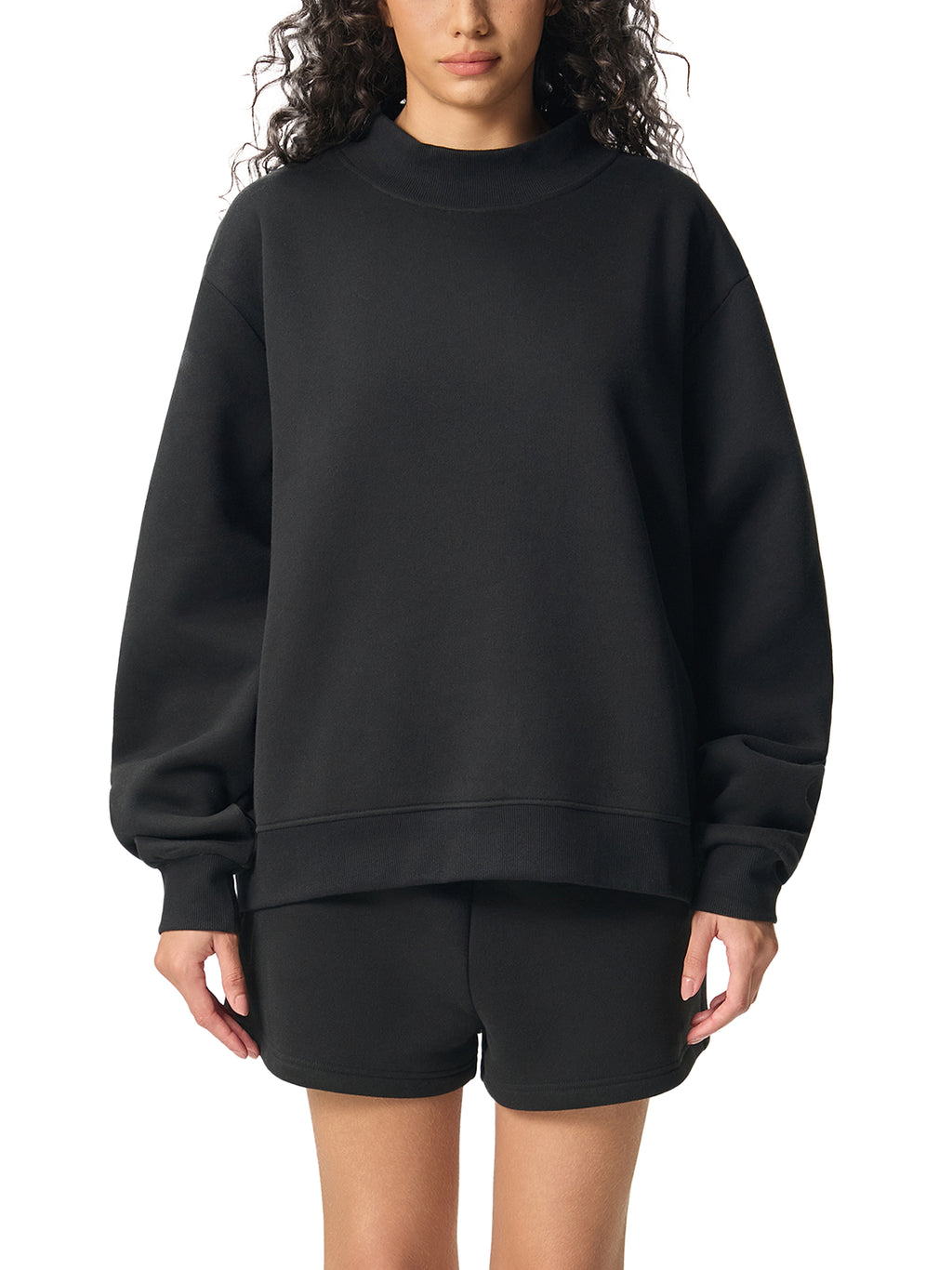 Essential Fleece Mock-Neck Crew Sweatshirt - WW0004-P001-V4