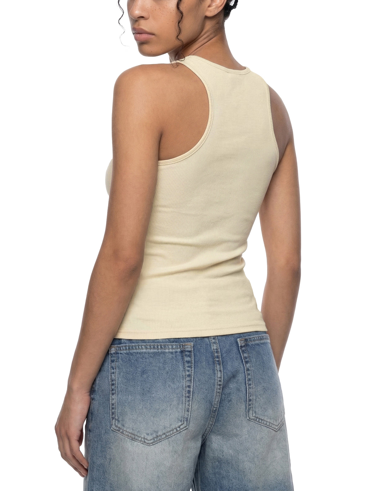 Slim Fit Ribbed Racerback Tank Top - RB0017-C001-V3