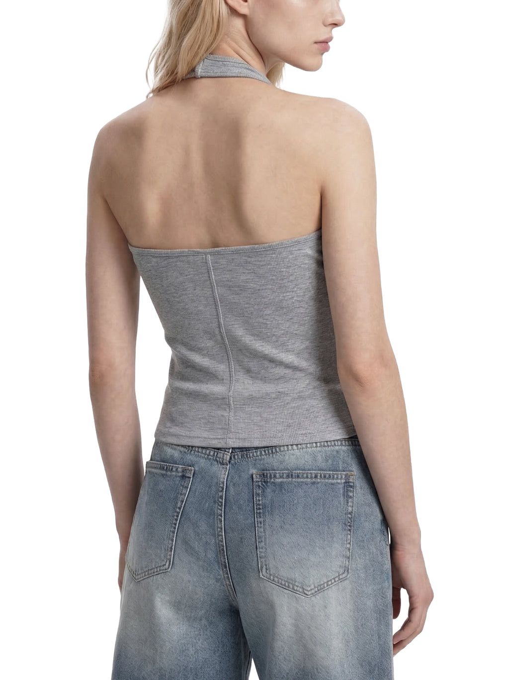 Women's Ribbed Henley Tank Top - WT0076-C001-V2
