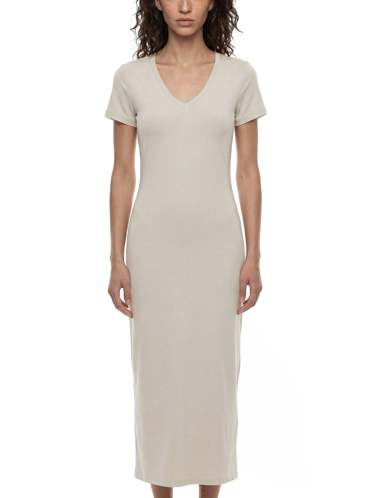 Women's V-Neck Short Sleeve Maxi Dress - WO0001-O001-V2