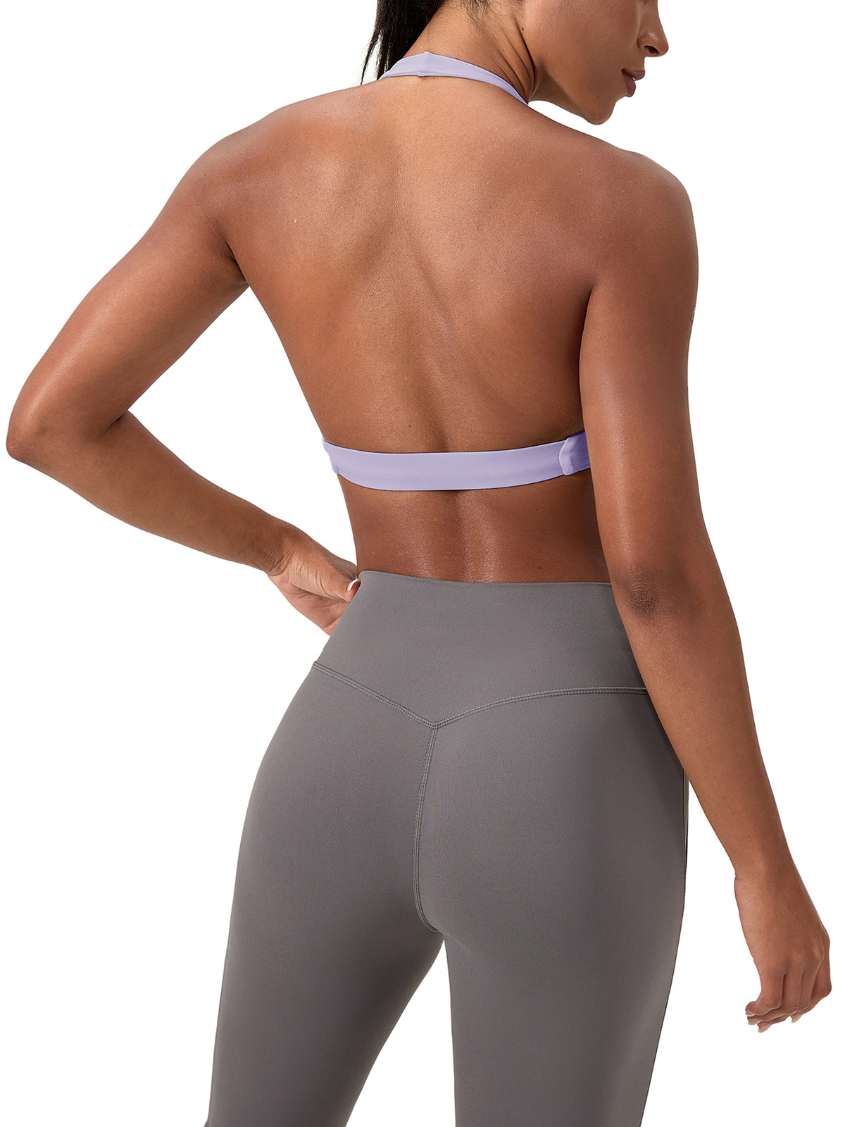 Women's Pleated Halter Sports Bra - WT0063-O001-V2
