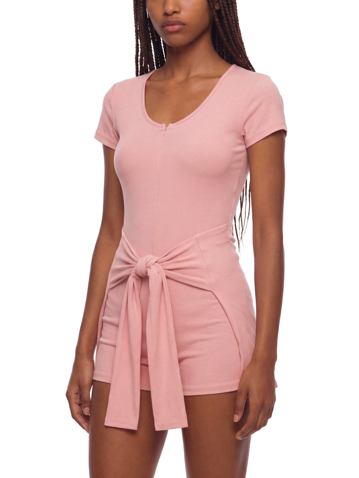 Women's Dual-Function Cape Tie-Waist Romper - WO0006-C001-V2