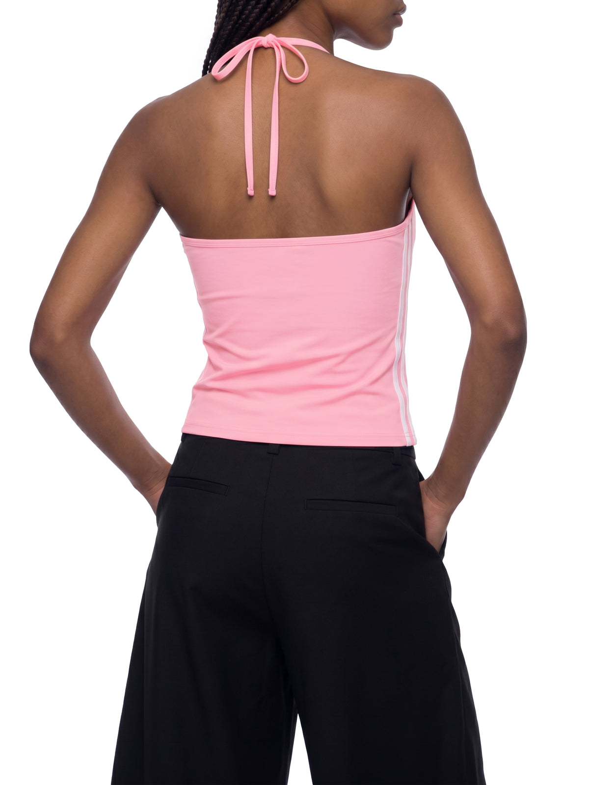 Women's Color Block Halter Crop Tank Top - WT0083-C001-V2