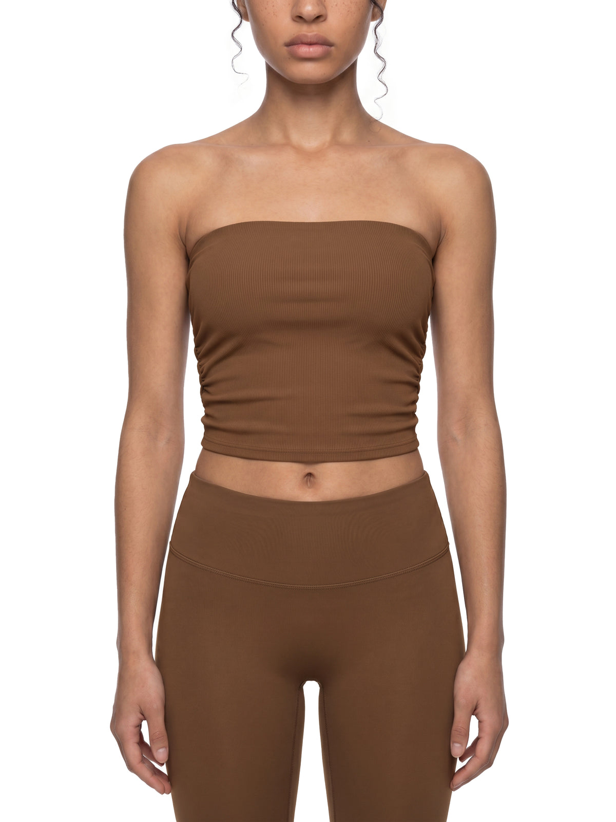 Women’s Ruched Cropped Yoga Tube Top - WT0141-O001-V2