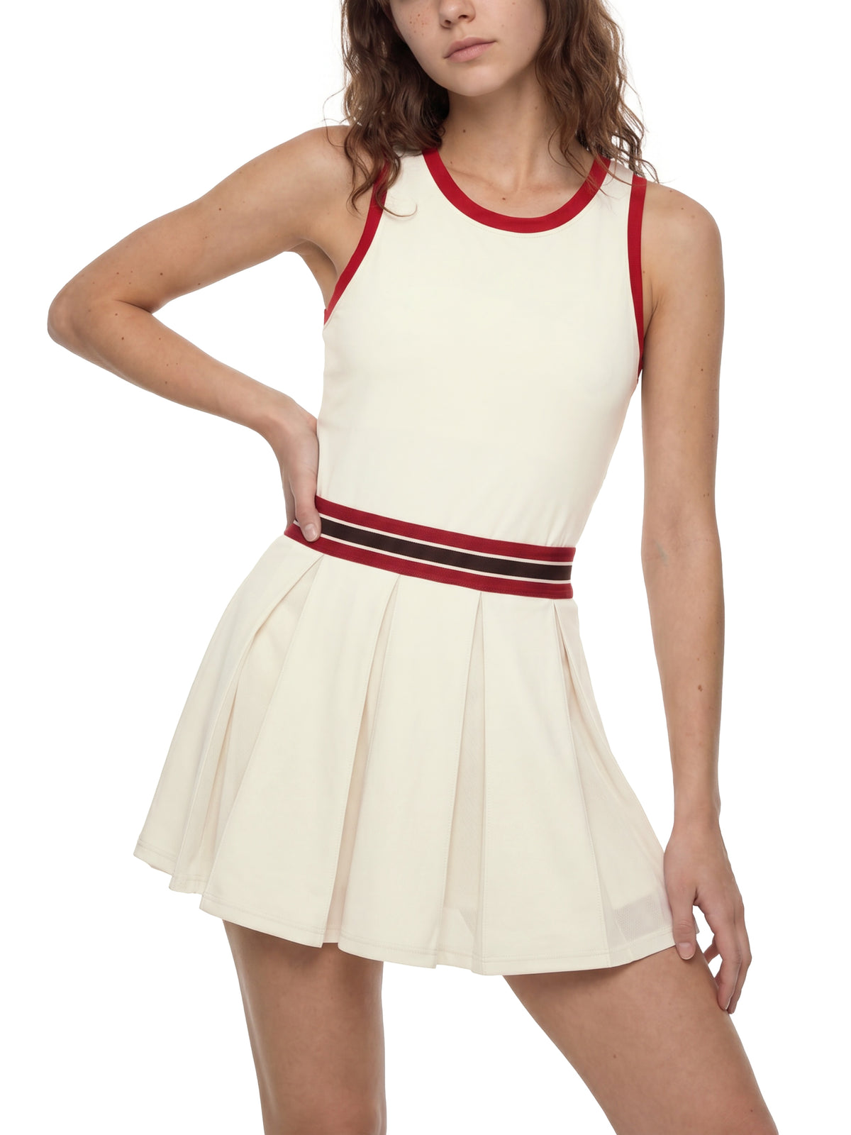 Women's Color Block A-Line Sleeveless Dress - WO0011-O001-V3