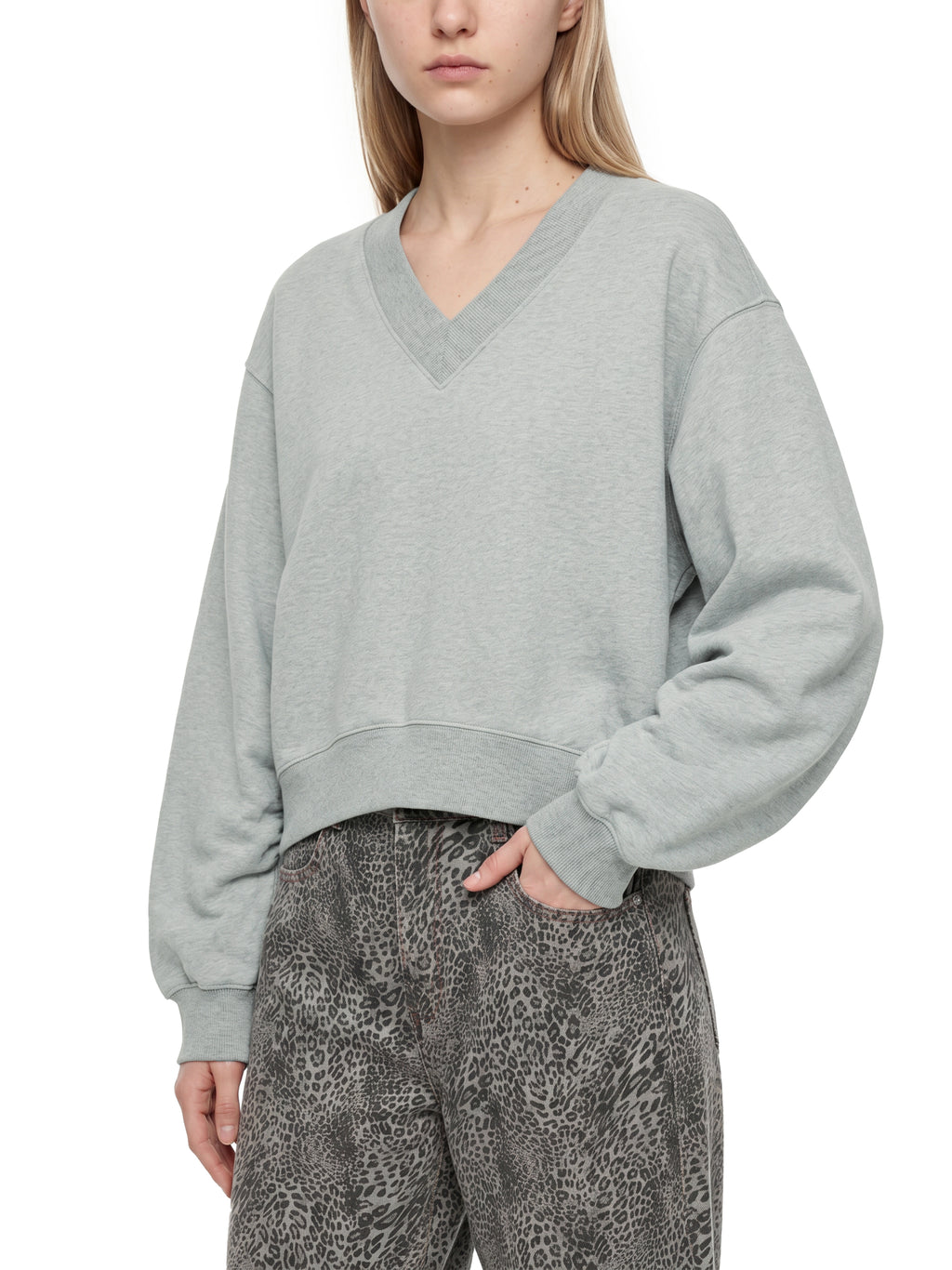 Women’s Crop V-Neck Sweatshirt - WB0067-C001-V2
