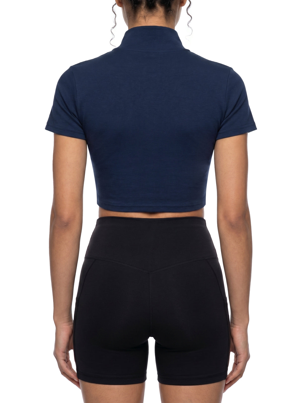 Women's Cropped Full Zip Short Sleeve T-Shirt - WT0111-C001-V4