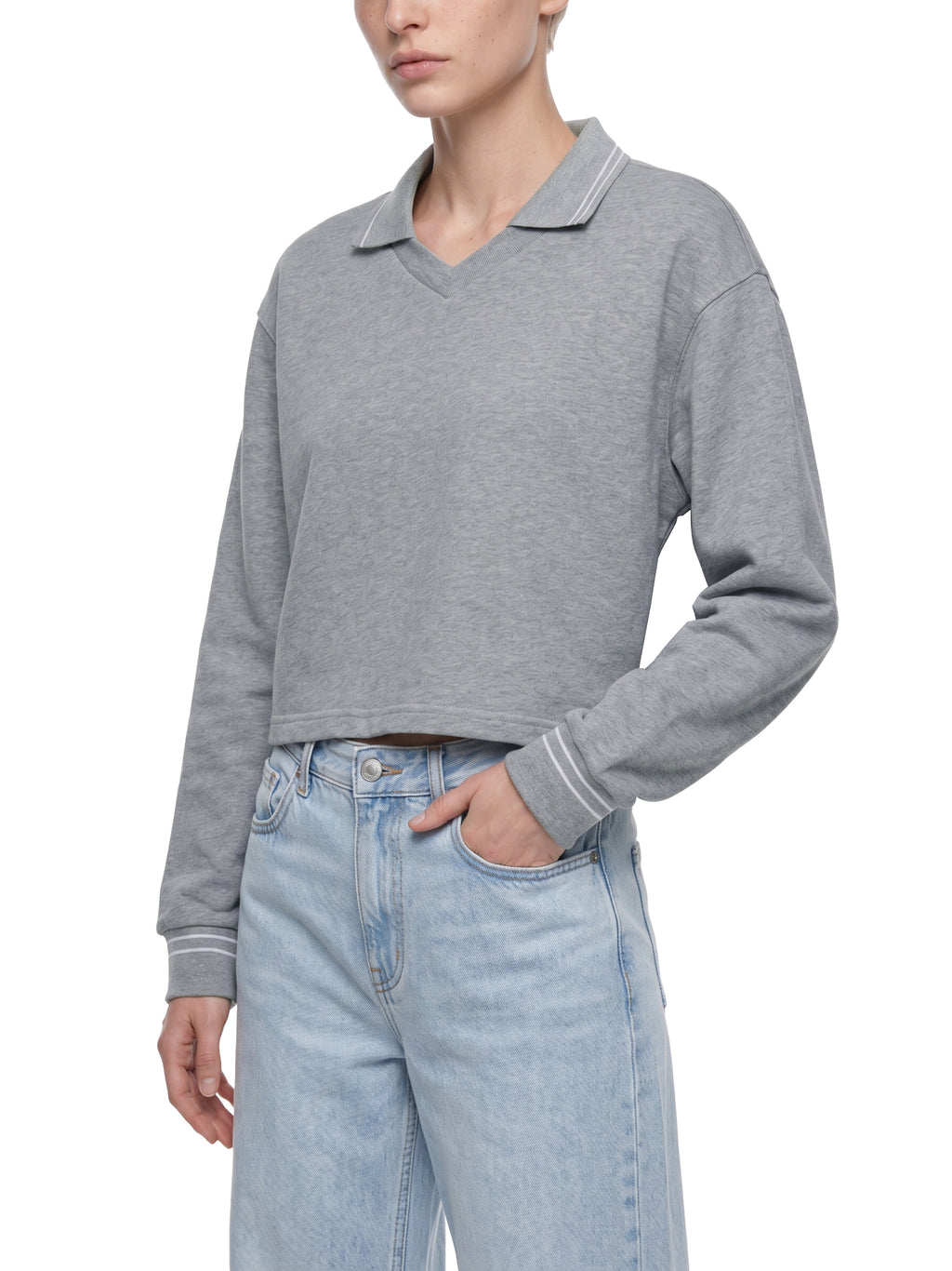 Women’s Crop Collared Sweatshirt - WT0212-C001-V2
