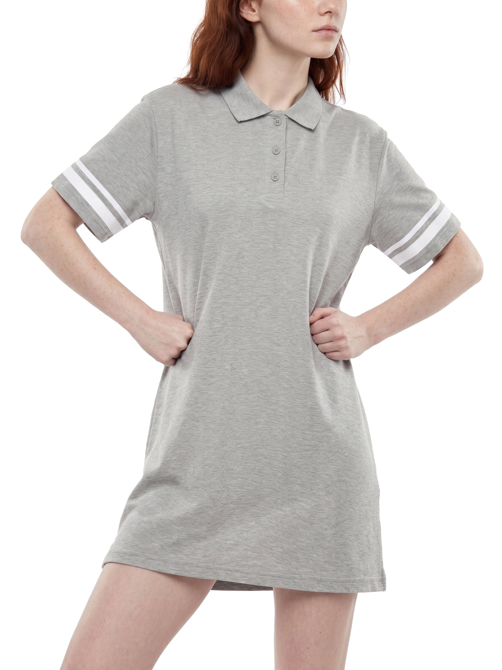 Women's Striped Color Block Polo Dress - WT0209-C001-V2