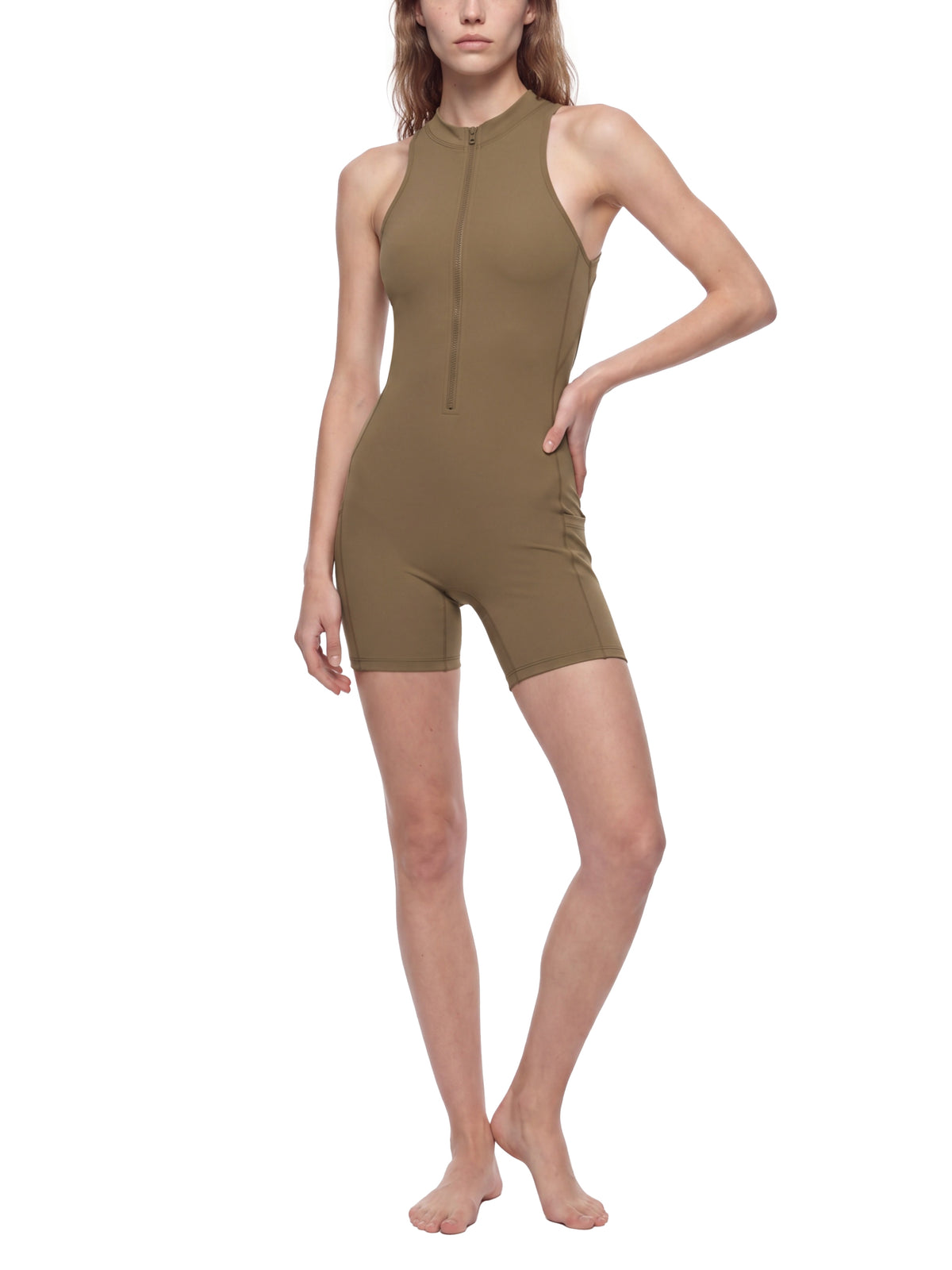 Women’s Quarter-Zip Yoga Romper - WB0076-O001-V2
